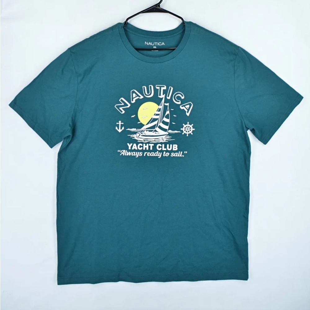 NWOT Nautica Men's Cotton Short Sleeve Graphic Crew-Neck Tee T-Shirt